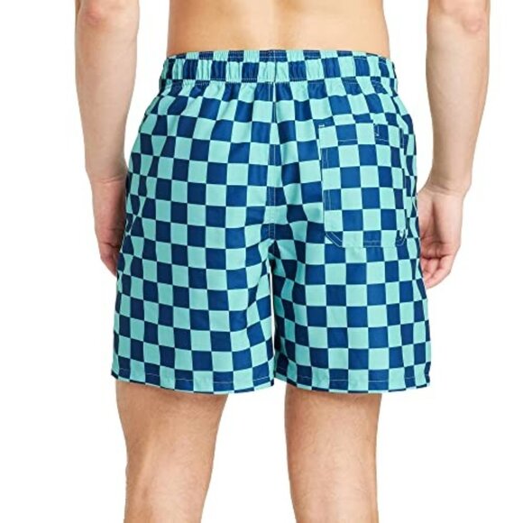 Goodfellow & Co Checkered Swim Trunk Short Men M Blue Beach Vacation Pool Resort - Picture 15 of 15